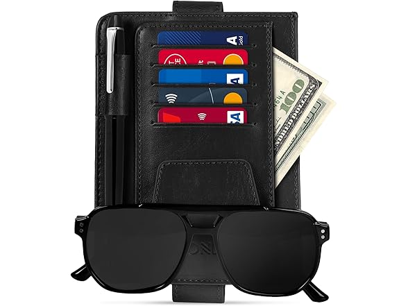 Leather Car Visor Organizer