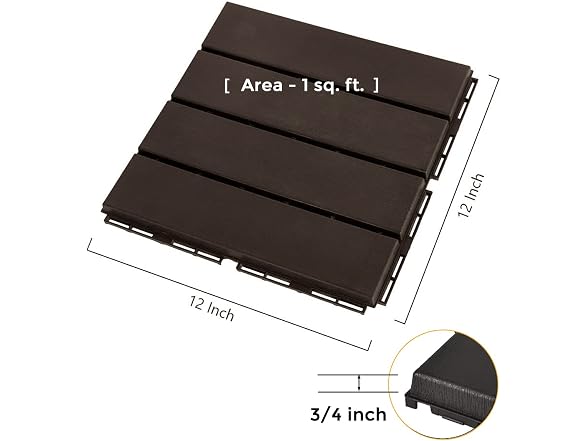 ASTEROUTDOOR Interlocking Deck Tiles 12" 10pc