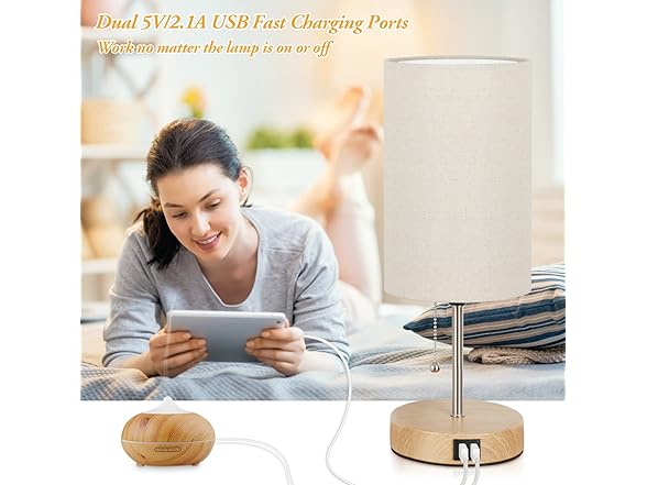 Lakumu 2Pk Table Lamps with USB Ports
