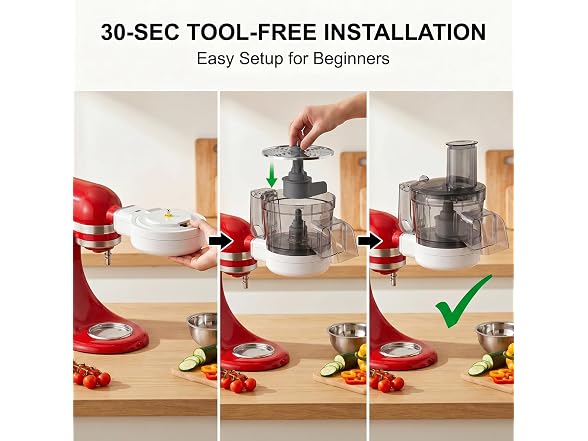 GVODE 5-in-1 Food Processor Attachment for KitchenAid