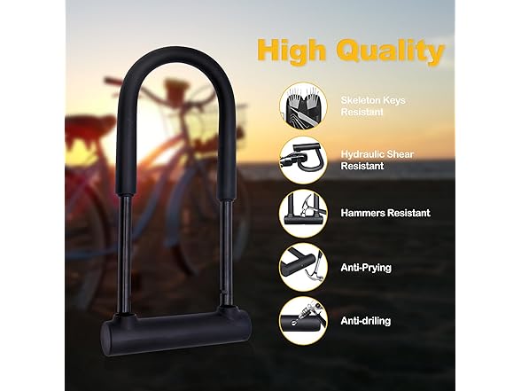 OZZNTF Bike U Lock,Heavy Duty Anti Theft Bicyc