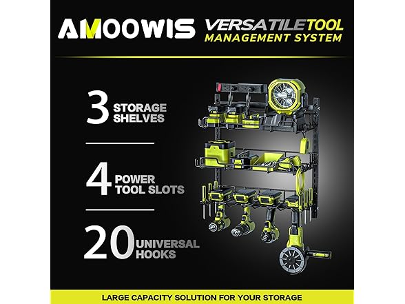 3 Shelf Tool Organizer Charging Station