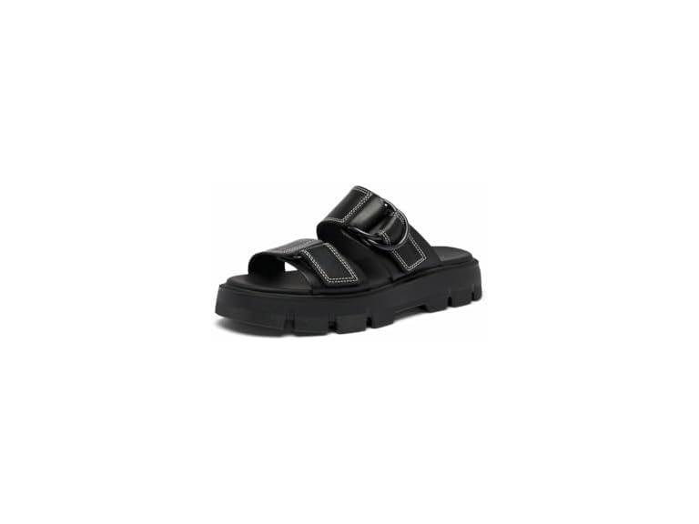 Sorel Women's Rein CB Slide Sandal, Black/Black, 8