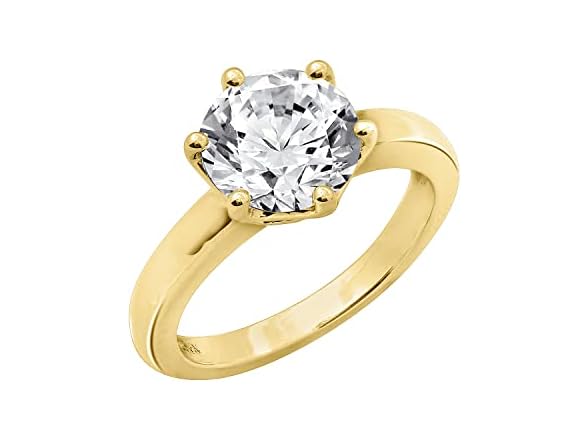 Amazon Essentials Women Ring Solitaire 2ct Platinu