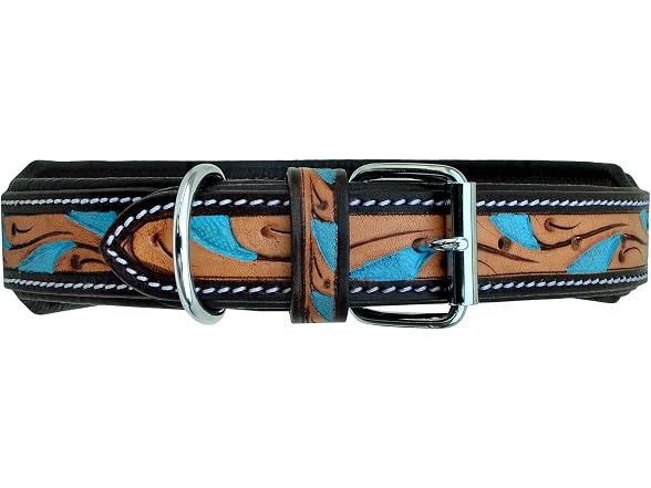 Affilare Leather Dog Collar Western Style Hea