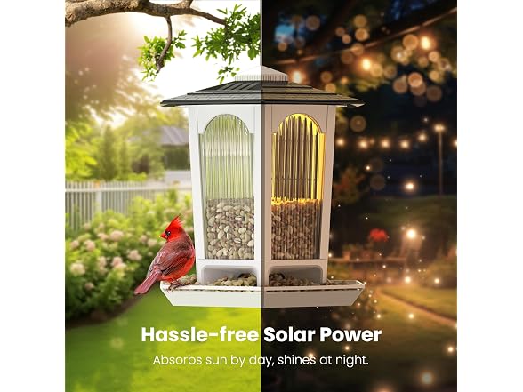 MrCrafts 2 Pack Solar Bird Feeders