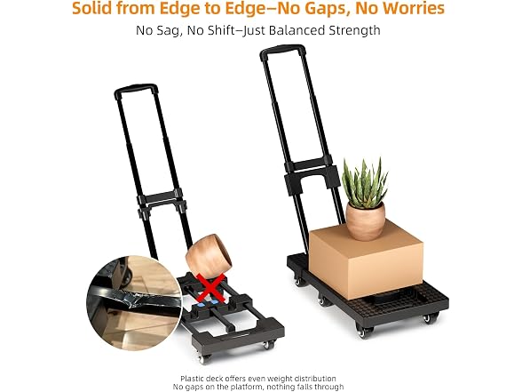Folding Hand Truck Dolly 6-Wheel 440lbs