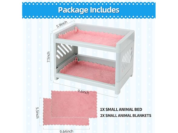 PODOO Guinea Pig Bunk Bed with 2 Mats