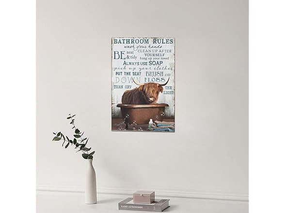 citari Cow Bathroom Wall Art