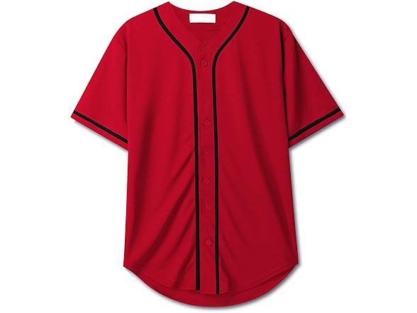 Mens Baseball Jersey Stripe Button Down