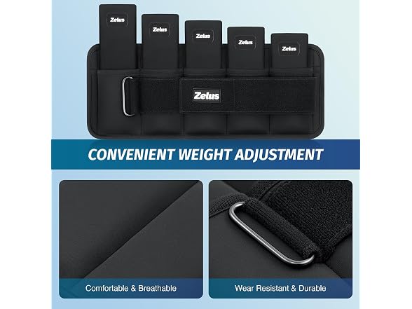 ZELUS Adjustable Ankle Weights 7lbs Pair