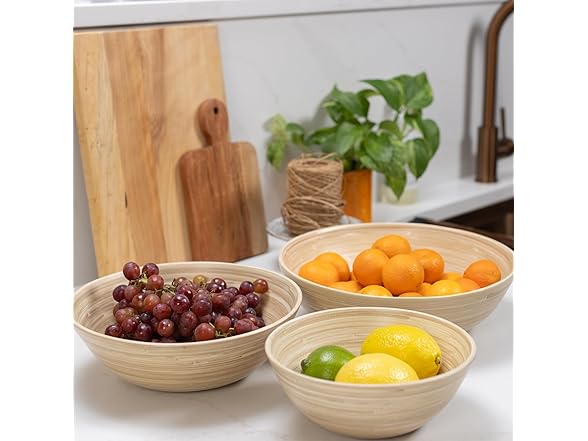 LEXA Bamboo 3-Piece Bowl Set