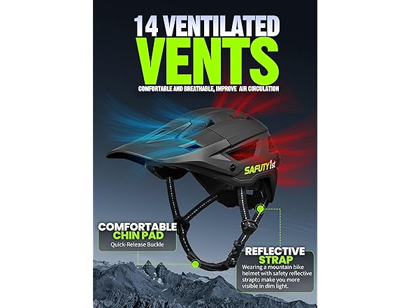 Black Mountain Bike Helmet for Adults