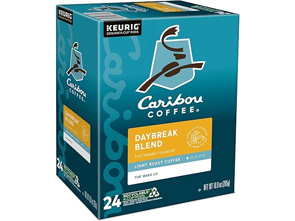 24CT Caribou Coffee Daybreak Morning Blend,K-Cups