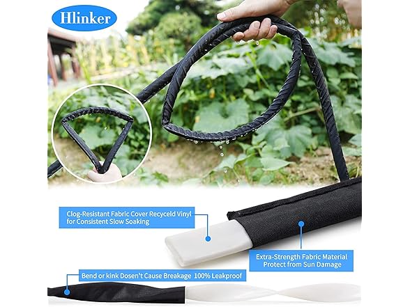 hlinker 75 ft Soaker Hose - 2 Pack