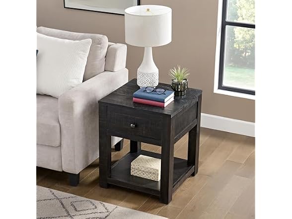 Alaterre Durham Side Table Dark Brown