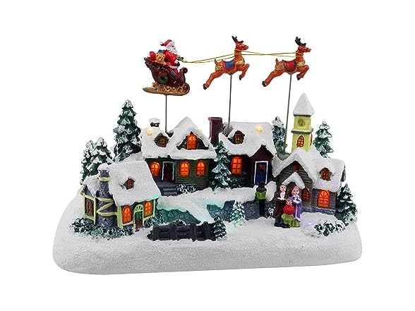 Top Treasures Village Houses with Reindeer Sleigh