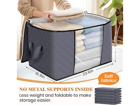 Fab totes 90L Grey 3 Pack Storage Bags