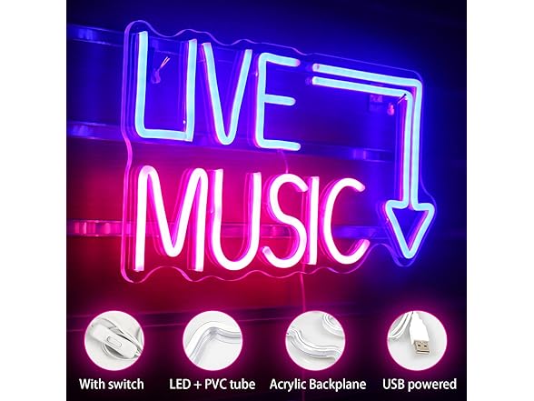 Live Music Neon Sign Music LED Neon Li