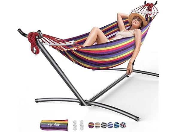 Everyfun Double Hammock with Stand, 2 Person