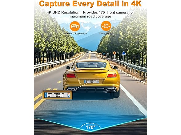 POYBPCY 4K Front Dash Cam Front