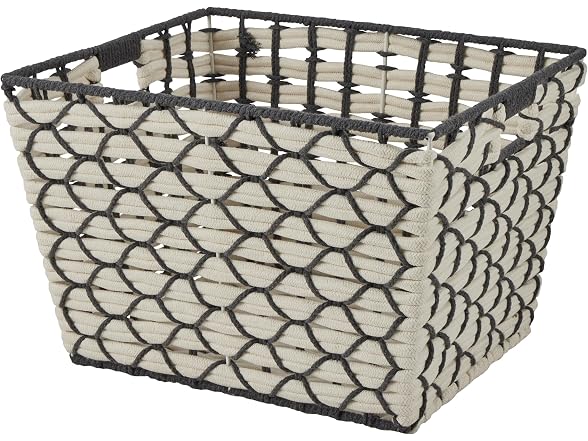 Simplify Large Cotton Rope Woven Tote in White