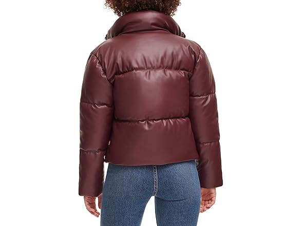 Levis Womens Vegan Leather Shorty Puffer