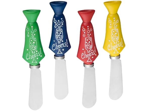 Wine Things Tie Cheese Spreaders Set of 4
