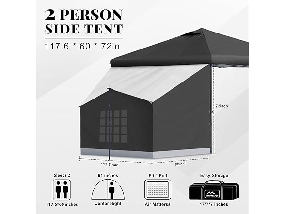 KAMPKEEPER 2 Person Canopy Side Tent