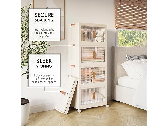 STORAGEBUD 3 Tier Large Stackable Storage Bins