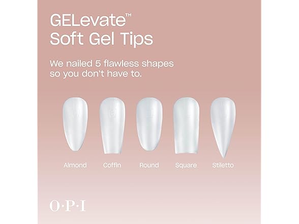 OPI GELevate Soft Gel, Nail Tips | Square