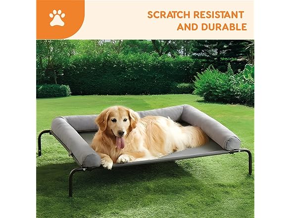 POLIPETS Elevated Pet Bed with Removable Pillow