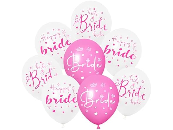White Pink Bride Balloons - 30PCS