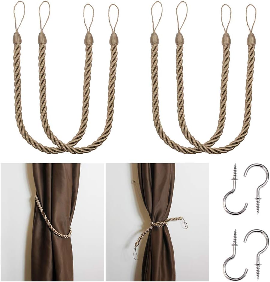 Curtain Drapery Rope Tiebacks 4 Pack - Gallery 11