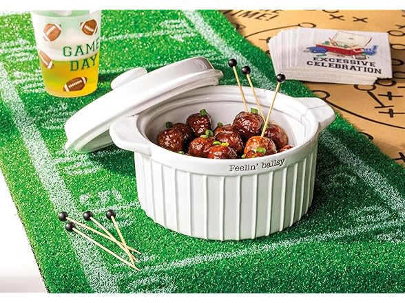 Mud Pie Meatball Serving Bowl and Toothpick Set