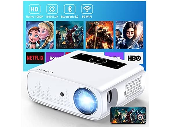 490ANSI Native 1080P WiFi Bluetooth Projector