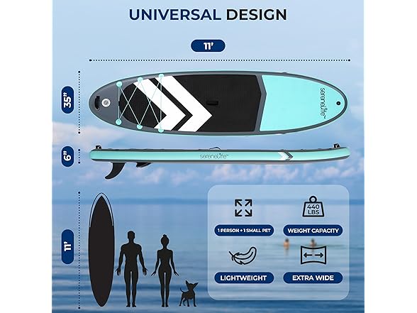 SereneLife 11’ Inflatable SUP