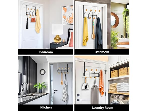 LYNK PROFESSIONAL® HOME™ Over Door Hooks Rack - 8 Hook Over Door Hanger 