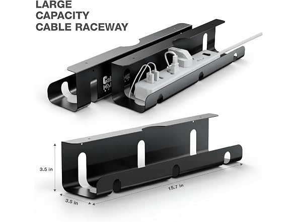 Under Desk Cable Management Tray, 2 Pk
