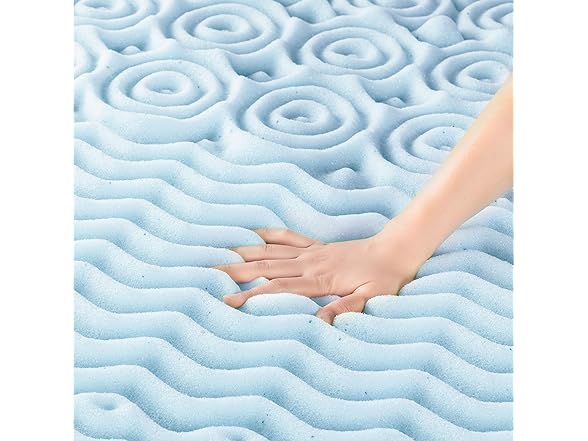 Mellow 1.5 Inch 5-Zone Memory Foam Mattress Topper- Cooling