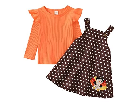 Toddler Girl Thanksgiving Outfit Set
