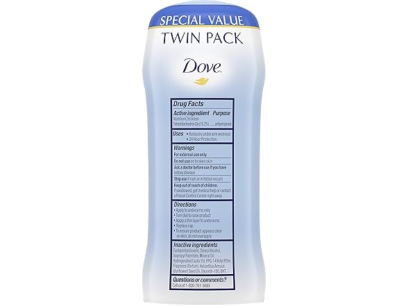 Dove Original Clean Deo 2.6oz 2pk