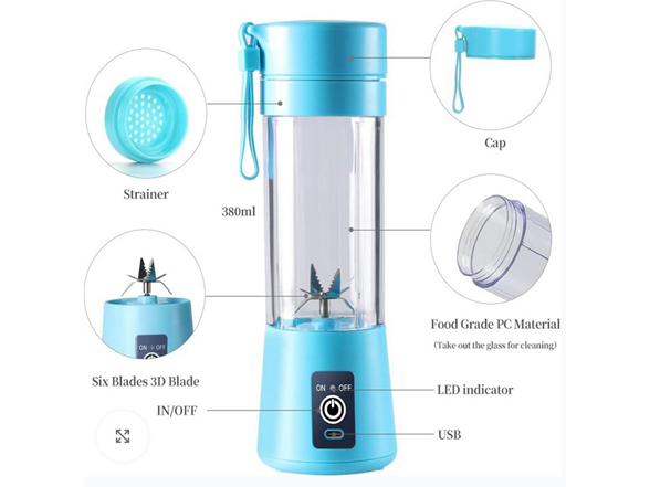 JUST MIX 3PX-MINIJUICER-Blue Just Mix - Go Mini Travel Juicer
