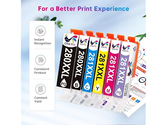 ONLYU Cartridges 6 Pack 281 Canon