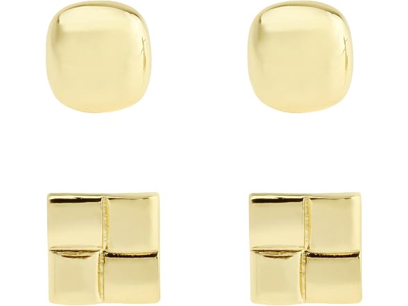 Steve Madden Women's Vintage Square Button Duo Ear