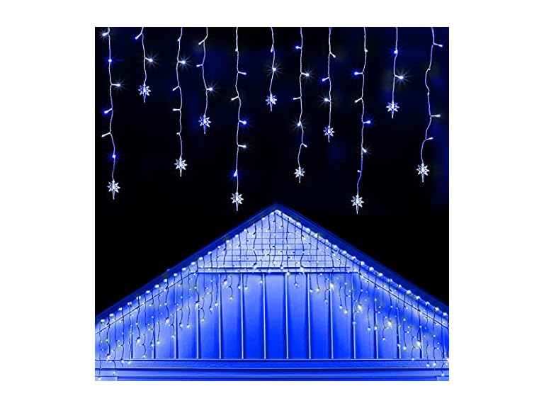 Twinkle Star Iciclelights with Star, Outdoor Cur