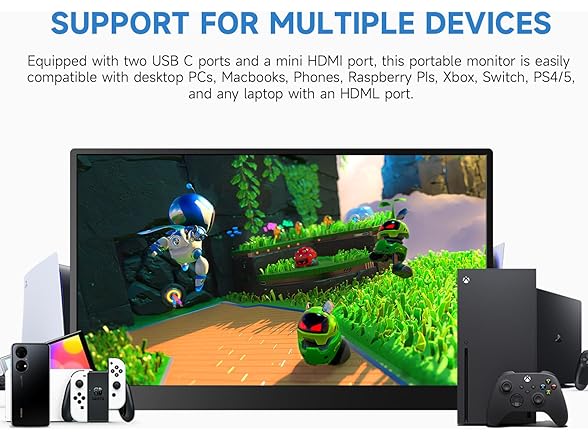 AYY Portable Monitor for Laptop 1080P FHD 15 Inch