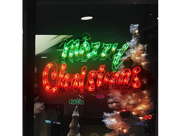 LAMPHOME 17.7Inch Lighted Merry Christmas