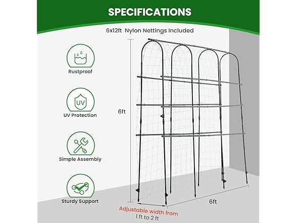 OTOSUNNY 6ft Raised Bed Garden Arch