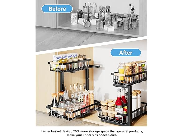 Under Sink Organizer Storage for Families 2 PK